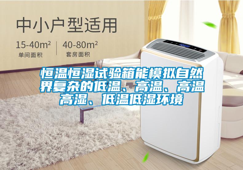 恒溫恒濕試驗箱能模擬自然界復雜的低溫、高溫、高溫高濕、低溫低濕環(huán)境