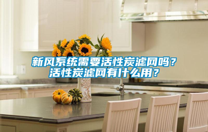 新風(fēng)系統需要活性炭濾網(wǎng)嗎？活性炭濾網(wǎng)有什么用？