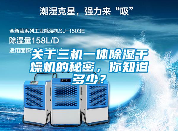 關(guān)于三機一體除濕干燥機的秘密，你知道多少？