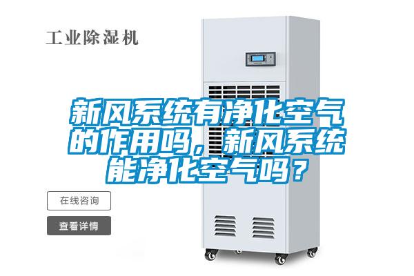 新風(fēng)系統有凈化空氣的作用嗎，新風(fēng)系統能凈化空氣嗎？