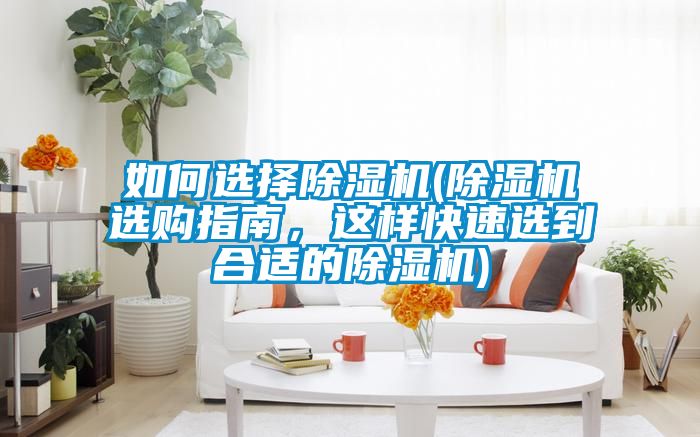 如何選擇除濕機(除濕機選購指南，這樣快速選到合適的除濕機)
